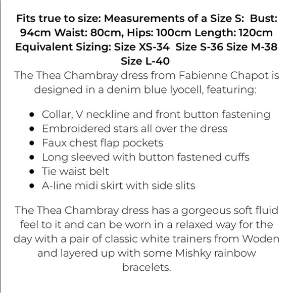 Fabienne Chapot tencel dress size S - Picture 3 of 8